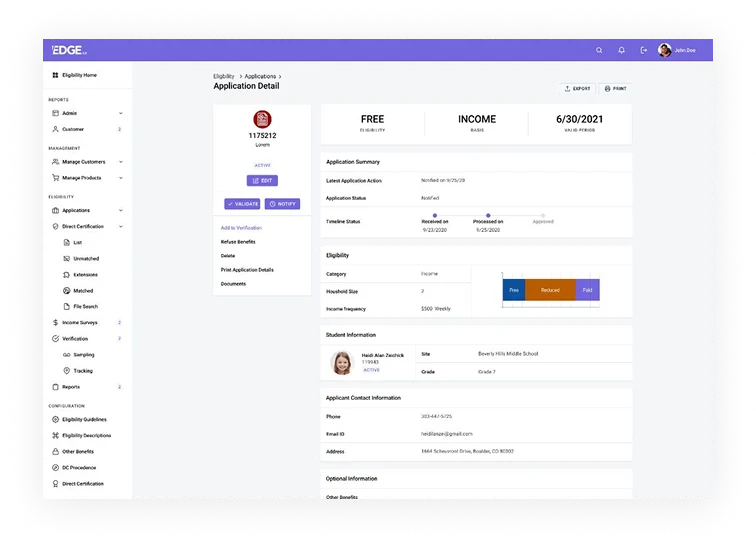 Application Detail UI
